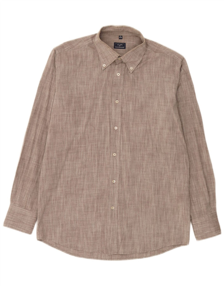 Camicia da uomo Lotto taglia 41/42 grande cotone chiazzato grigio