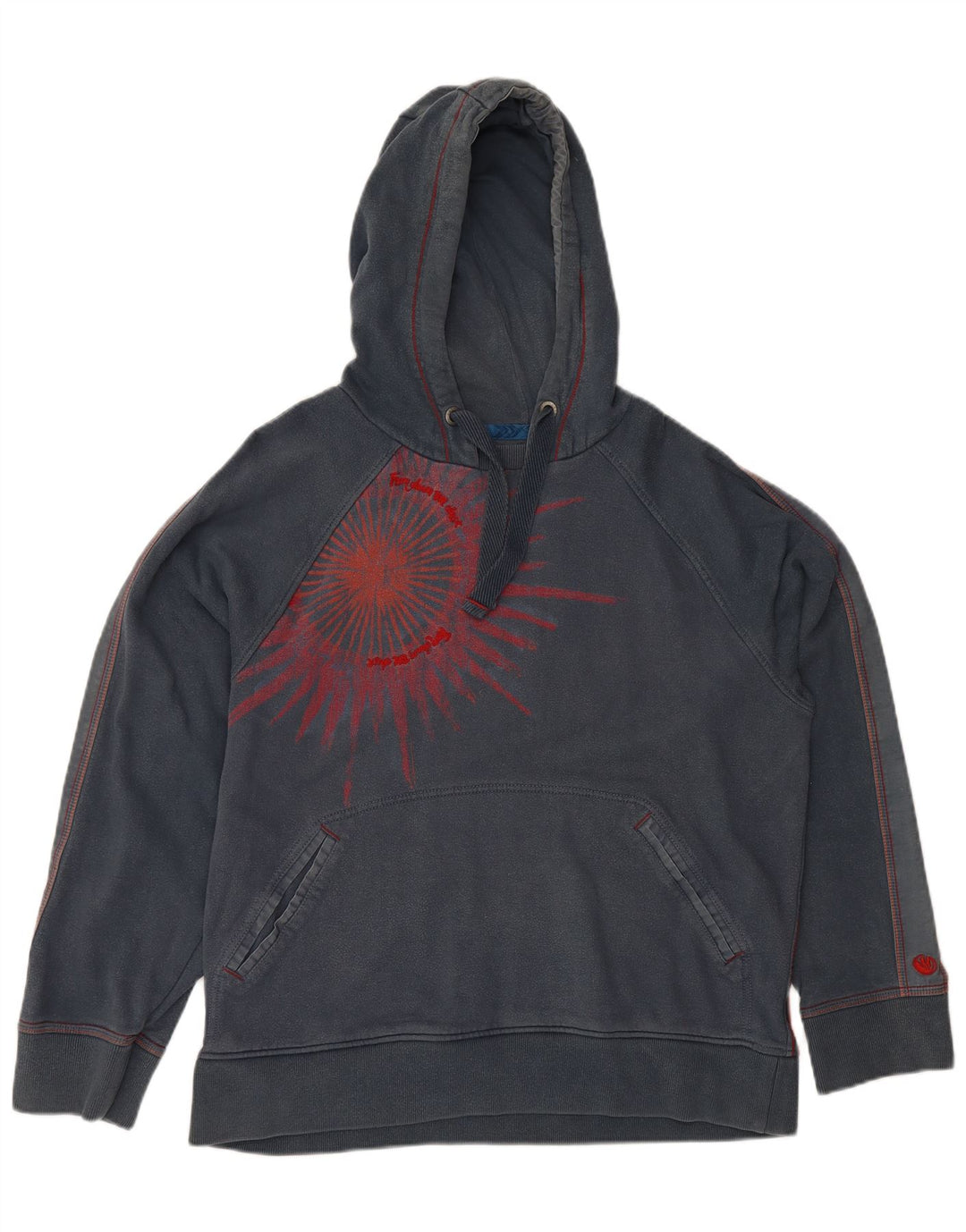 FAT FACE Felpa con cappuccio grafica da uomo in cotone grigio medio