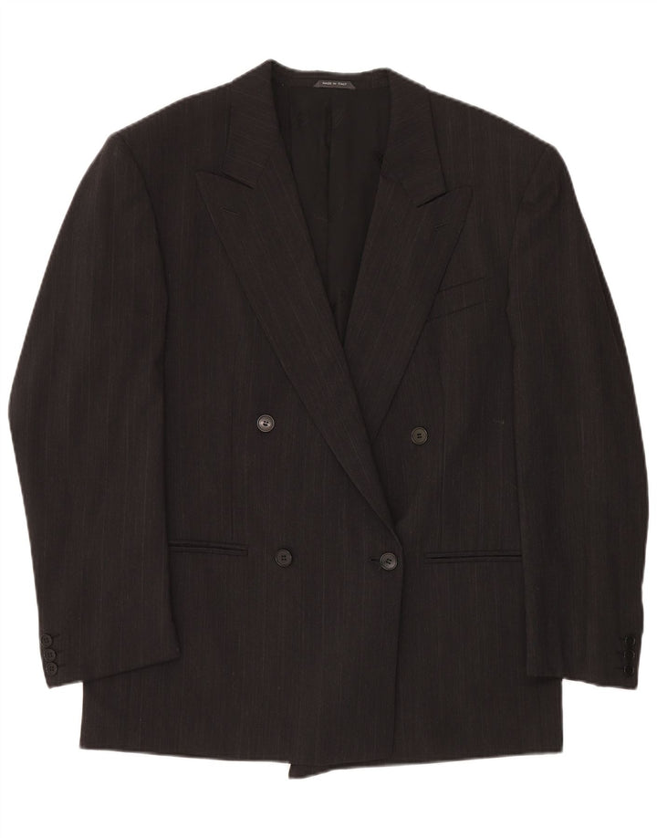 MISSONI Uomo Uomo Giacca Blazer Doppio Petto IT 50 Large Grigio Gessato