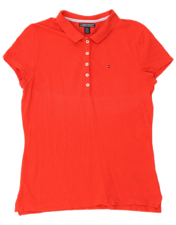 Polo da donna a maniche corte vestibilità regolare Tommy Hilfiger UK 18 XL Rossa