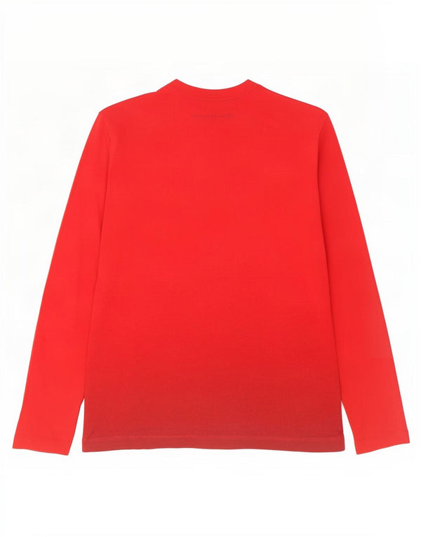 Calvin Klein Jeans Top grafico da uomo a maniche lunghe in cotone rosso medio