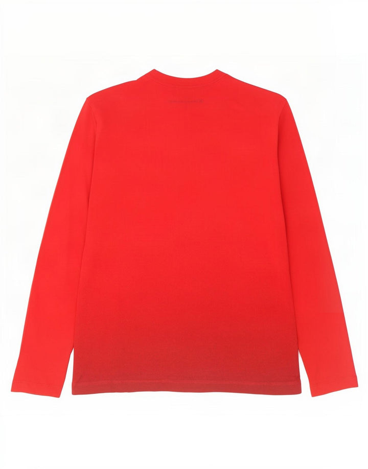 Calvin Klein Jeans Top grafico da uomo a maniche lunghe in cotone rosso medio
