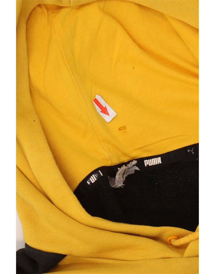 Felpa con cappuccio da uomo Puma in cotone color block giallo medio