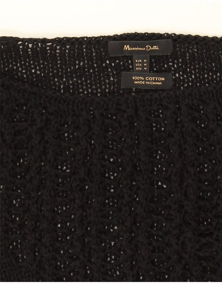 Massimo Dutti Maglione da donna oversize con scollo a barca UK 14 Medio Nero