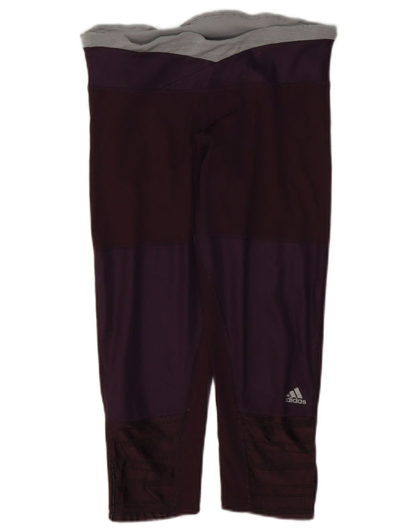 Leggings Capri da donna Adidas UK 8/10 Piccolo poliestere color block viola