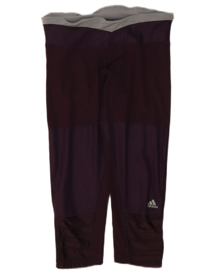 Leggings Capri da donna Adidas UK 8/10 Piccolo poliestere color block viola