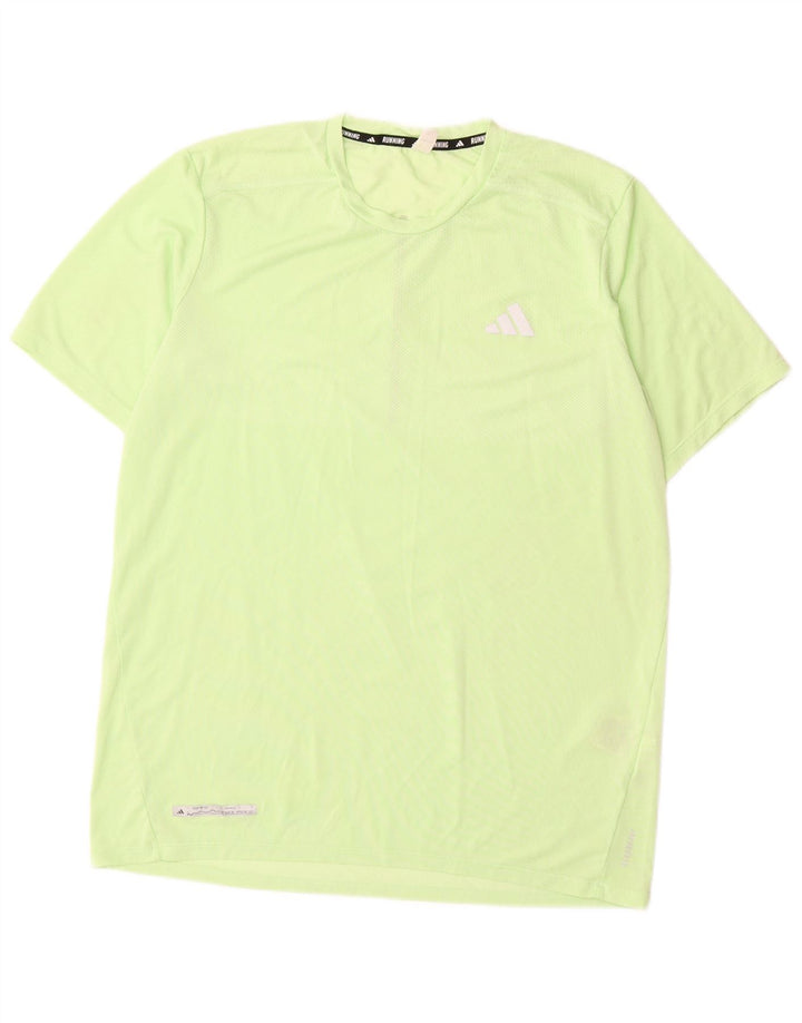 T-shirt da uomo Adidas Top in poliestere verde medio