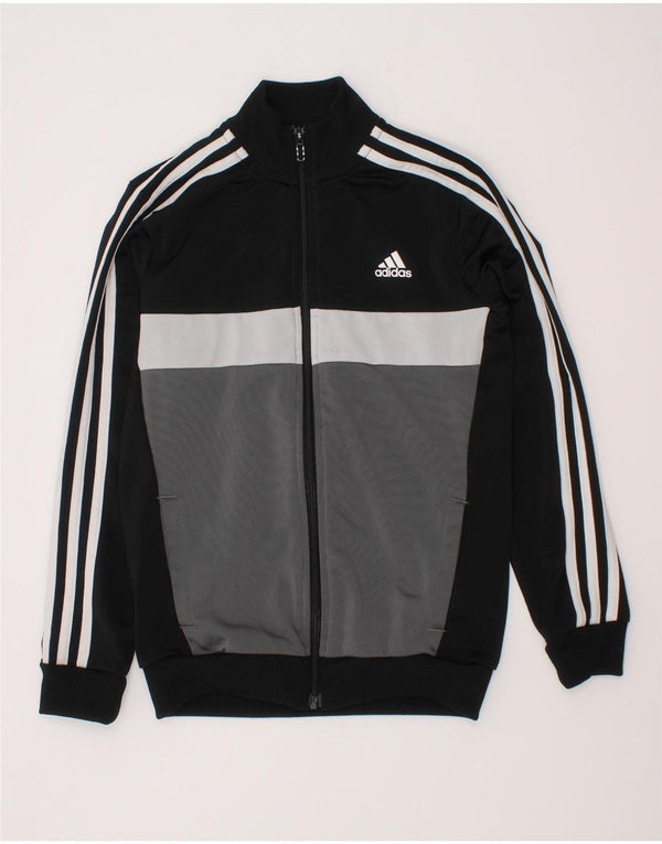 Giacca da tuta da ragazzo Adidas 9-10 anni in poliestere color block nero