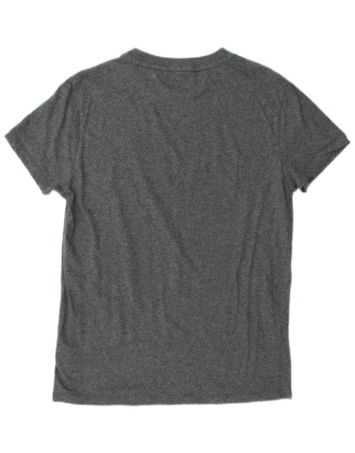 T-shirt da uomo SUPERDRY Top in cotone chiazzato grigio medio