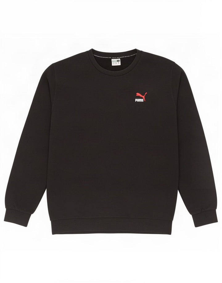 Felpa da uomo Puma Maglione grande in cotone nero
