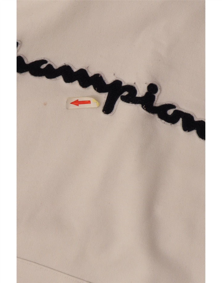 Maglione con cappuccio grafico da uomo CHAMPION in cotone bianco medio