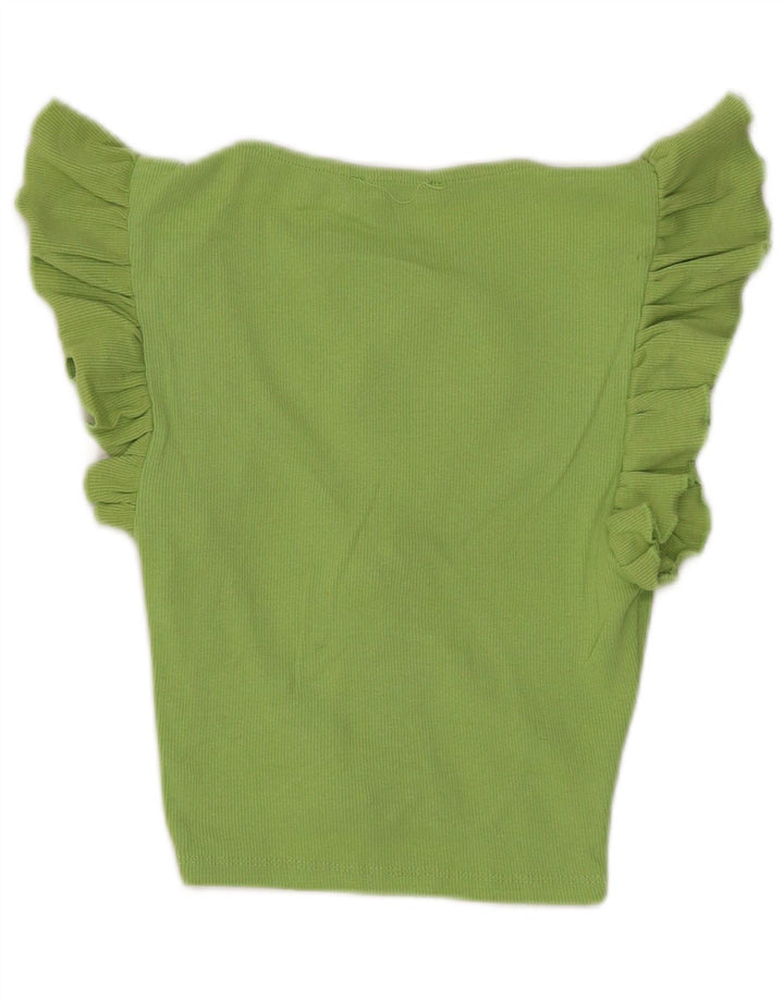 Top corto in camicetta corta da donna Zara UK 8 piccolo verde