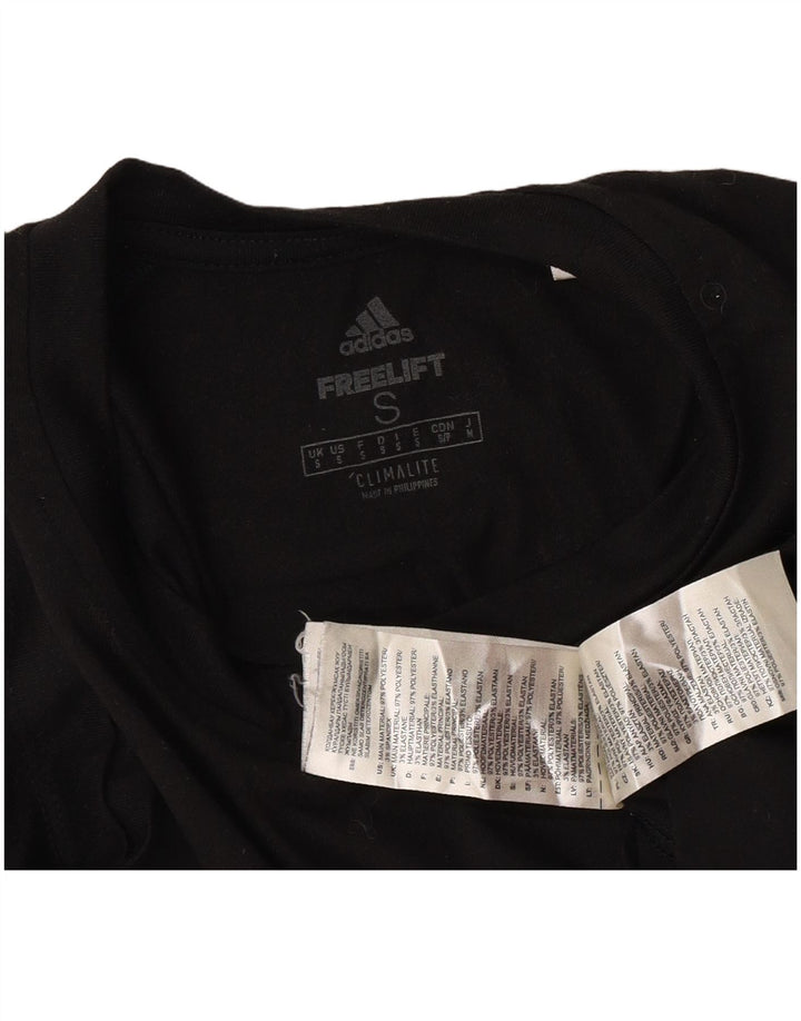 T-shirt Adidas Climalite da uomo piccola piccola in poliestere nero
