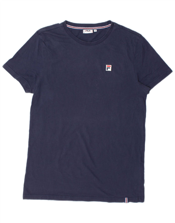 T-shirt Fila da uomo Top in cotone blu navy medio