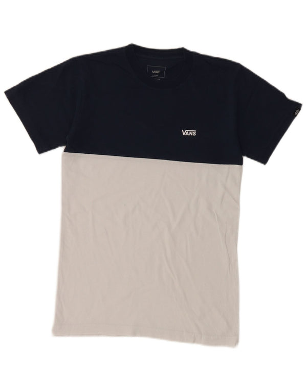 T-shirt da uomo Vans Classic Fit XS in cotone color block blu navy