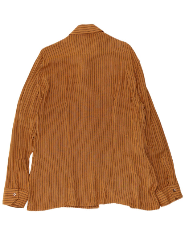 Camicia da uomo vintage gessata marrone medio