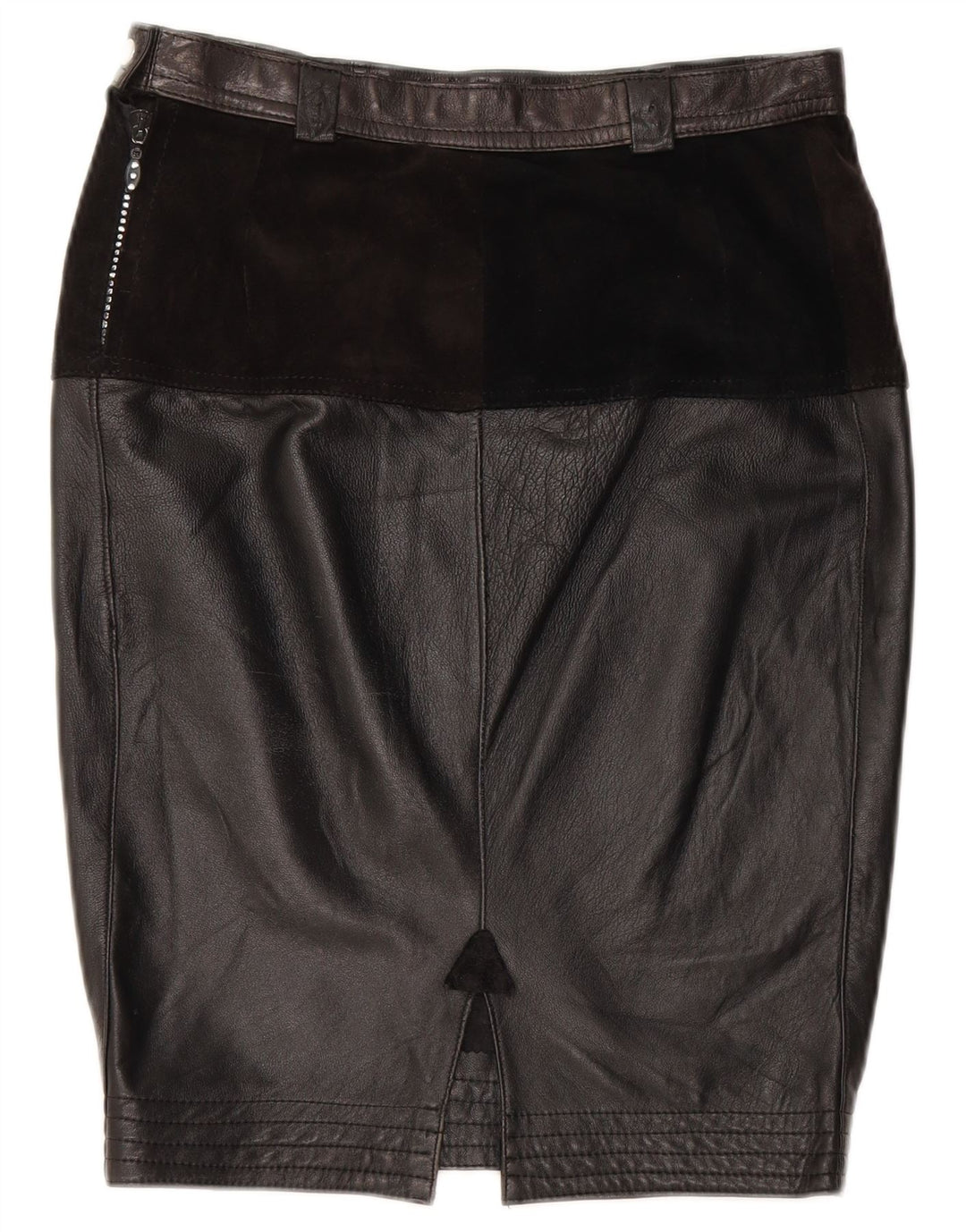 Gonna in pelle da donna VINTAGE media W28 nera