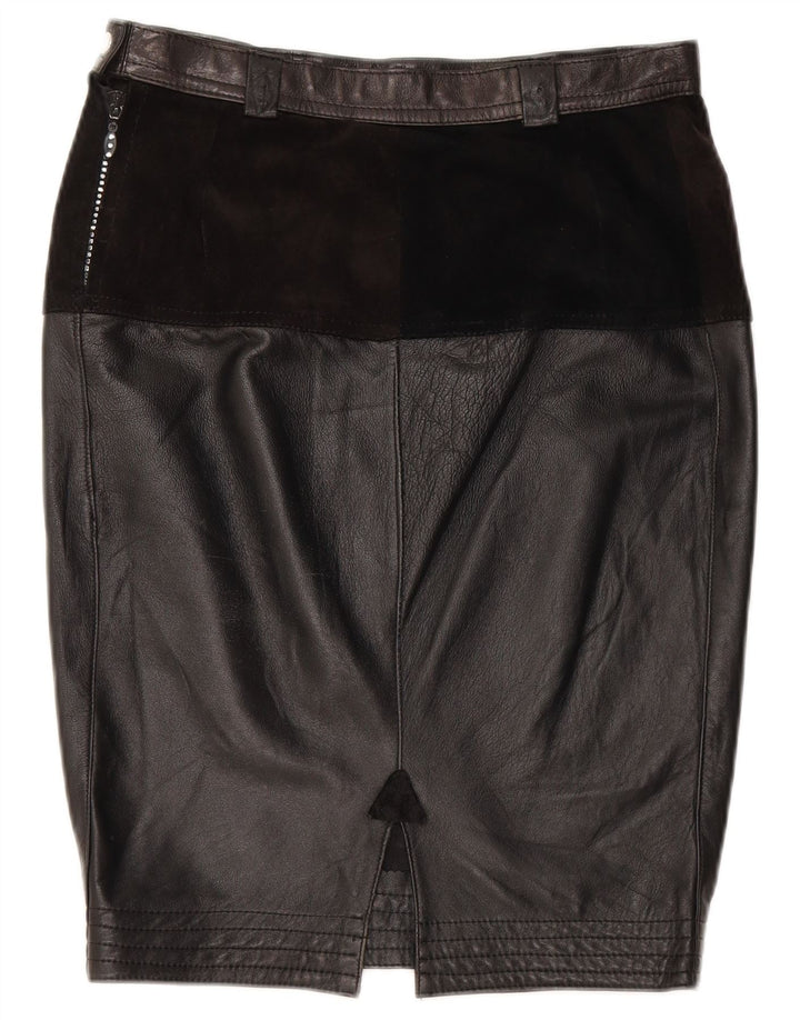 Gonna in pelle da donna VINTAGE media W28 nera