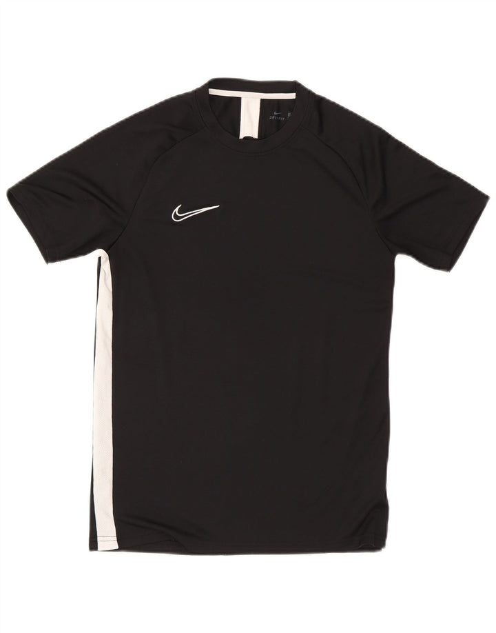 T-shirt Nike da uomo Dri Fit, top in poliestere color block medio nero