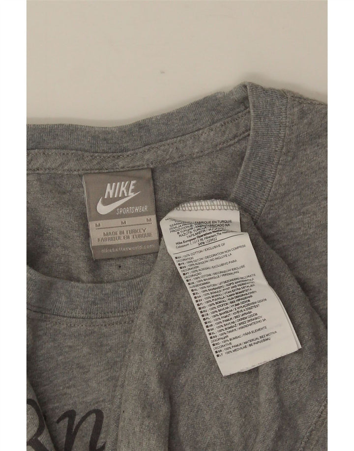 T-shirt grafica da uomo NIKE Top in cotone grigio medio