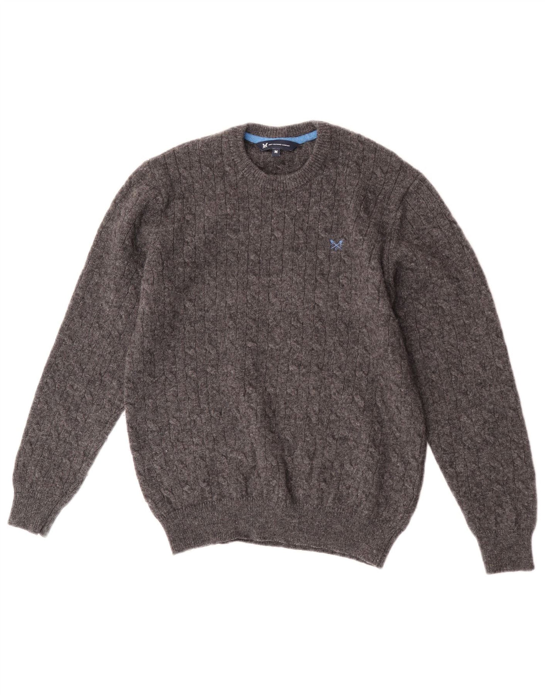 Crew Clothing Maglione da uomo girocollo in lana d'agnello grigio medio