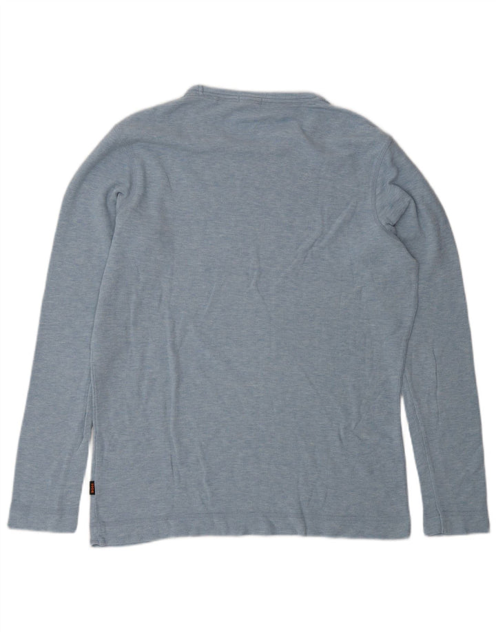 Hugo Boss Top da uomo slim fit a maniche lunghe grande blu