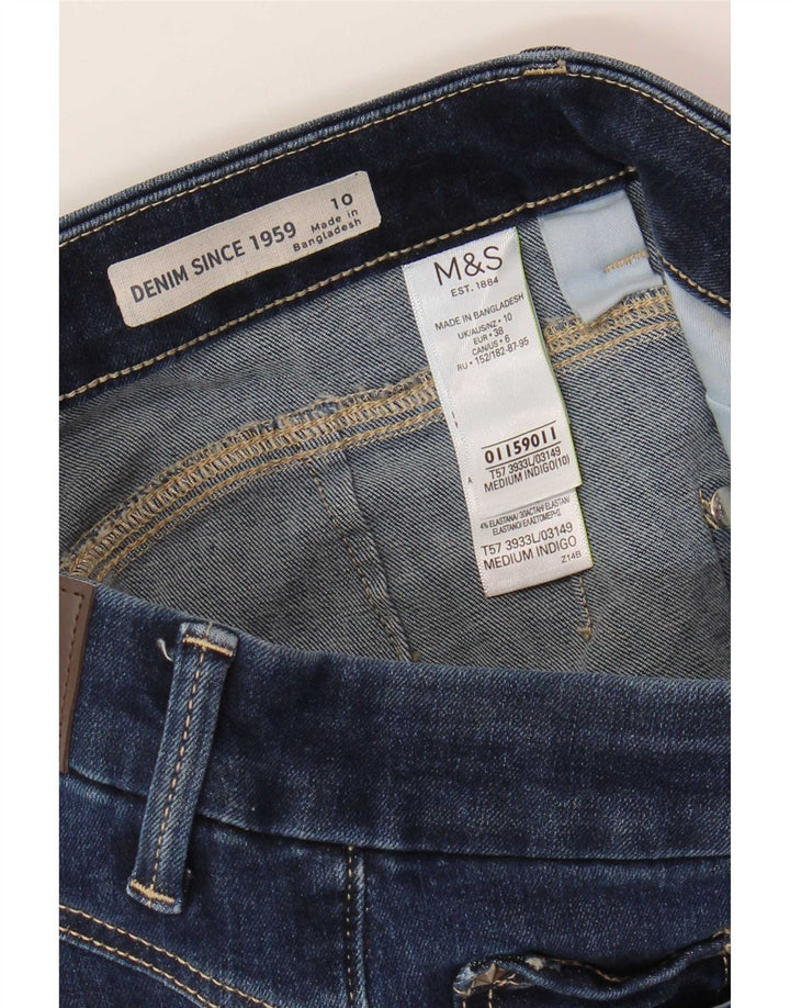 Pantaloncini di jeans Bermuda da donna Marks & Spencer UK 10 piccoli W28 blu navy