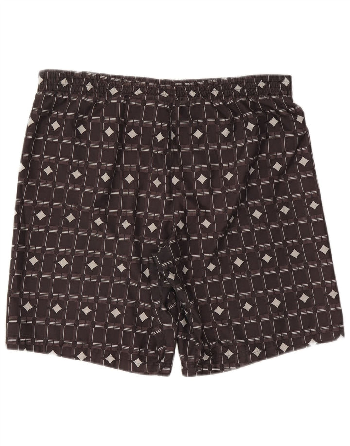 Pantaloncini da bagno da uomo Nike Large in poliestere geometrico marrone