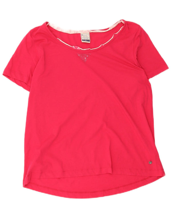 T-shirt da donna Champion Top UK 18 XL cotone rosa
