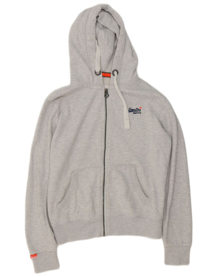Maglione con cappuccio e zip da uomo Superdry piccolo in cotone grigio