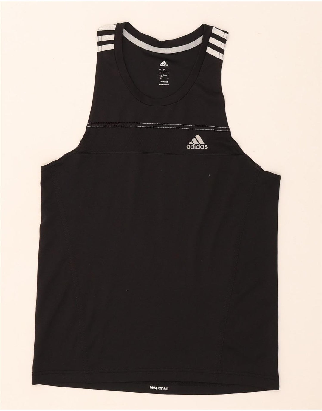 Canotta grafica da uomo ADIDAS piccola piccola in poliestere nero