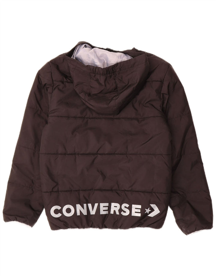 Giacca imbottita con cappuccio Converse da bambino 12-13 anni, grande, in poliestere nero