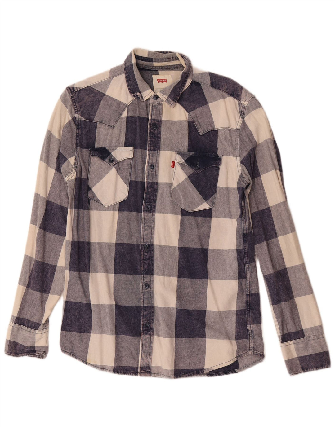 Camicia Levi's da uomo in flanella piccola in cotone a quadri blu navy