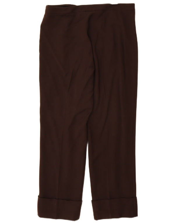 Pantaloni da abito dritti da uomo Paola Antonini UK 16 Large W32 L29 Lana marrone