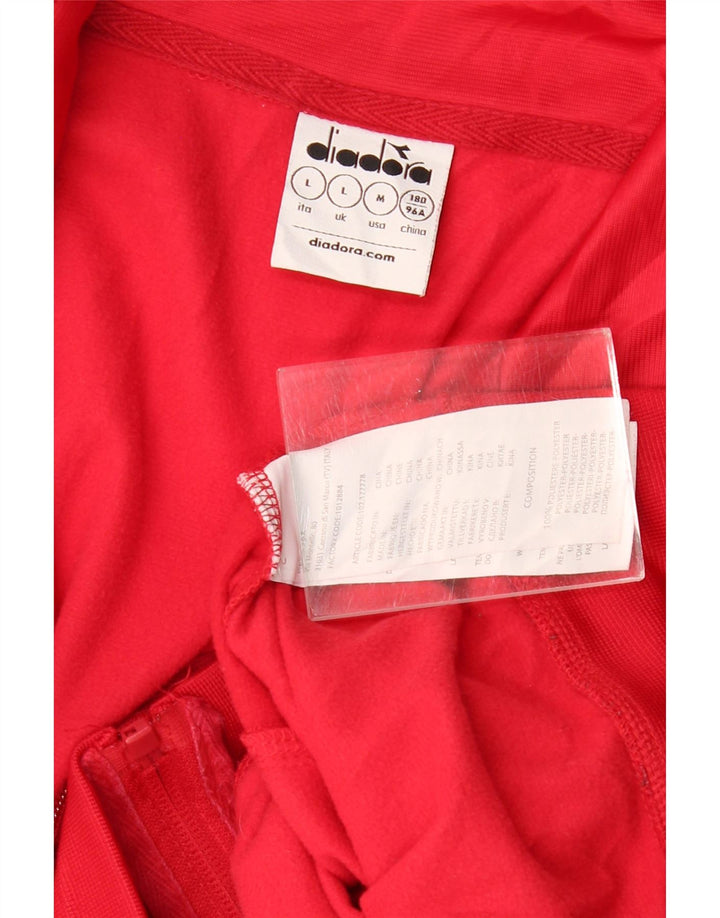 DIADORA Giacca da tuta da donna UK 16 Large Rosso Colourblock Poliestere