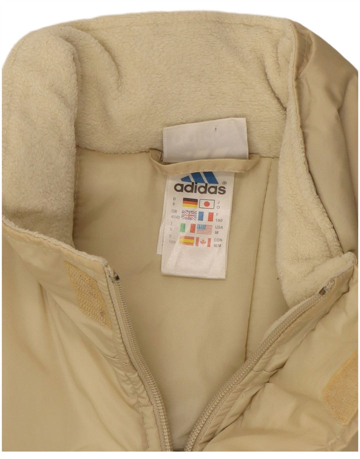 Giacca imbottita Adidas da uomo vestibilità ampia UK 40/42 Poliestere beige medio