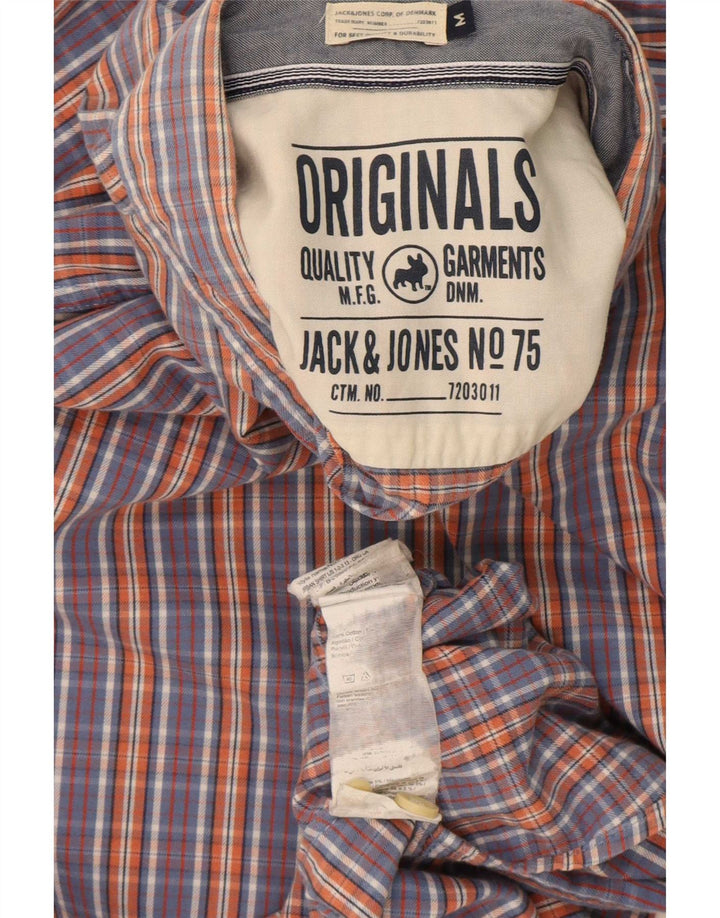Camicia da uomo Jack & Jones in cotone a quadri blu medio