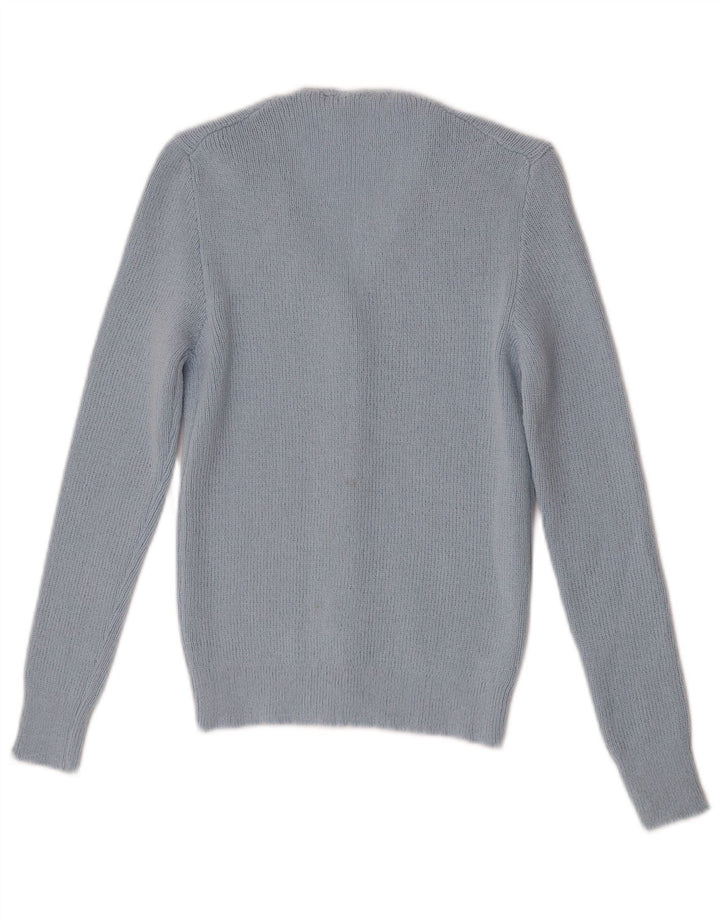 Maglione cardigan da donna vintage UK 4 XS Blu