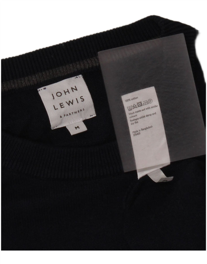 Maglione maglione girocollo da uomo John Lewis in cotone blu navy medio