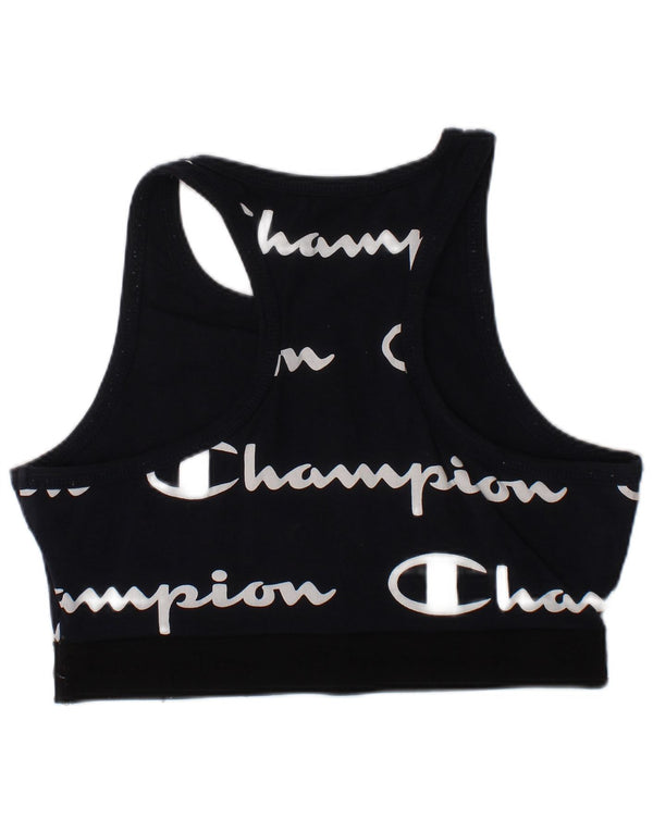 Canottiera sportiva con grafica Champion da donna, piccola, in cotone blu navy