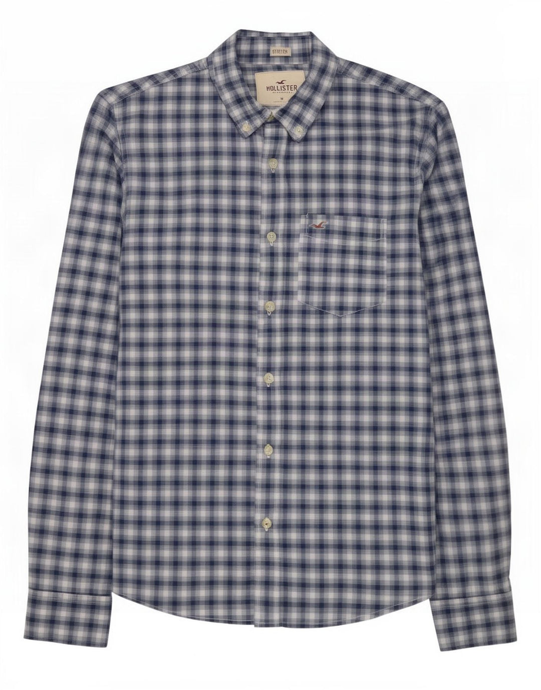 Camicia Hollister da uomo a quadri blu medio