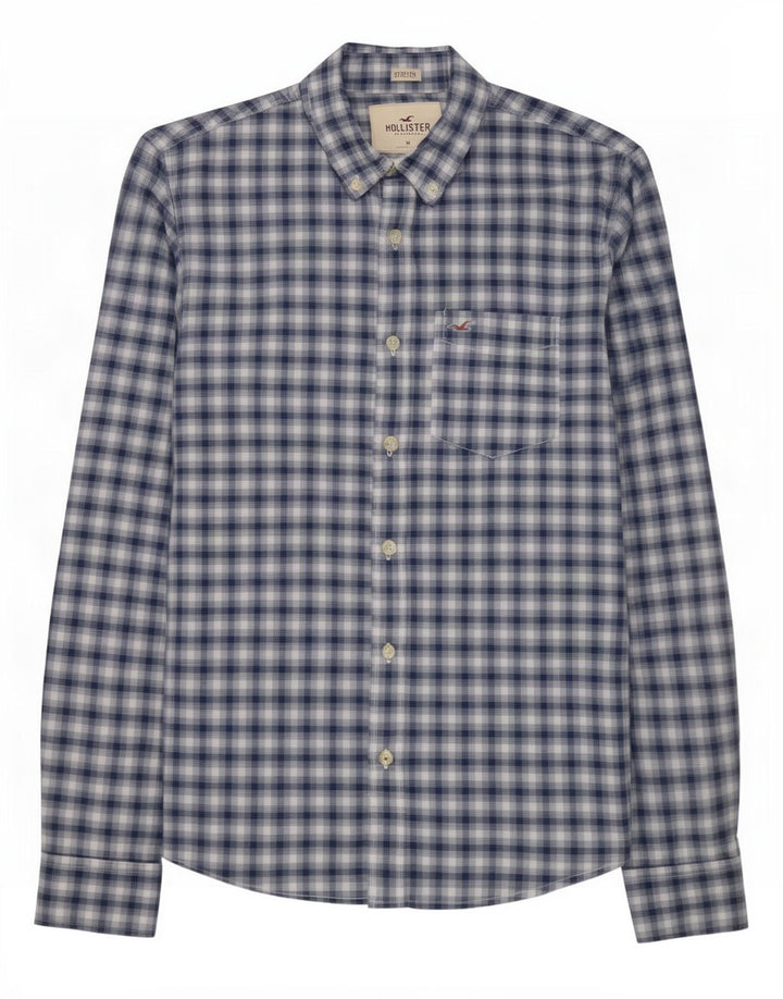 Camicia Hollister da uomo a quadri blu medio