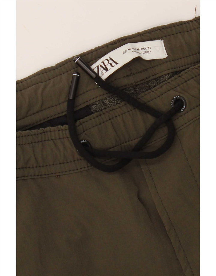 Pantaloni da tuta cargo Zara da uomo, pantaloni da jogging, colore kaki medio