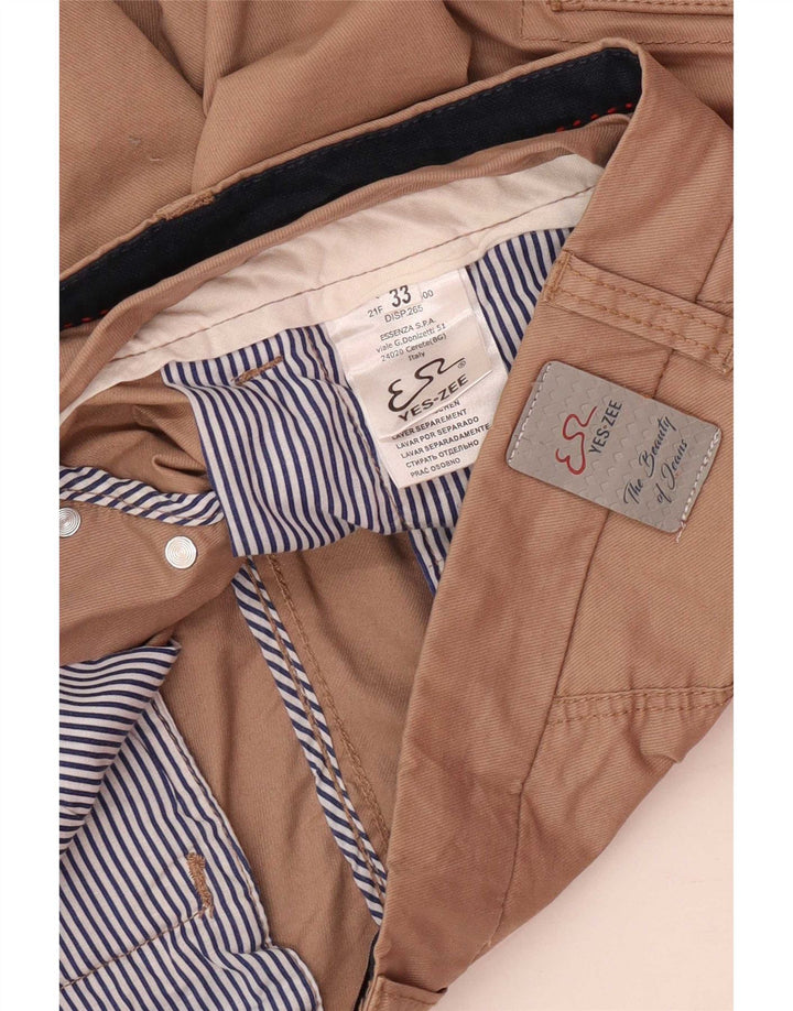 Pantaloncini cargo da uomo Yes Zee W33 in cotone beige medio