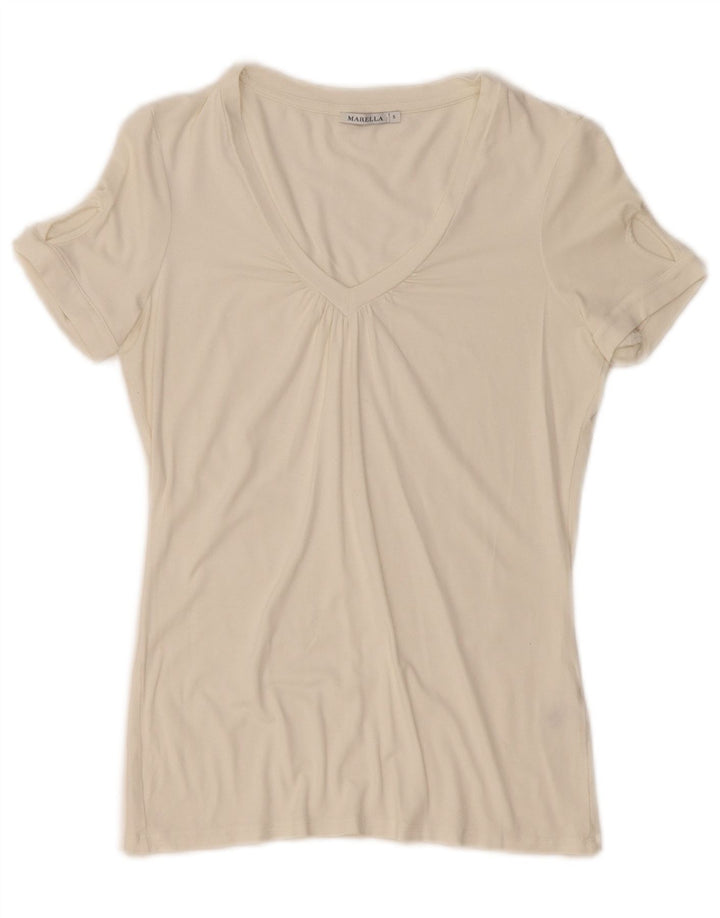 T-shirt da donna Marella Top UK 10 piccola bianco sporco
