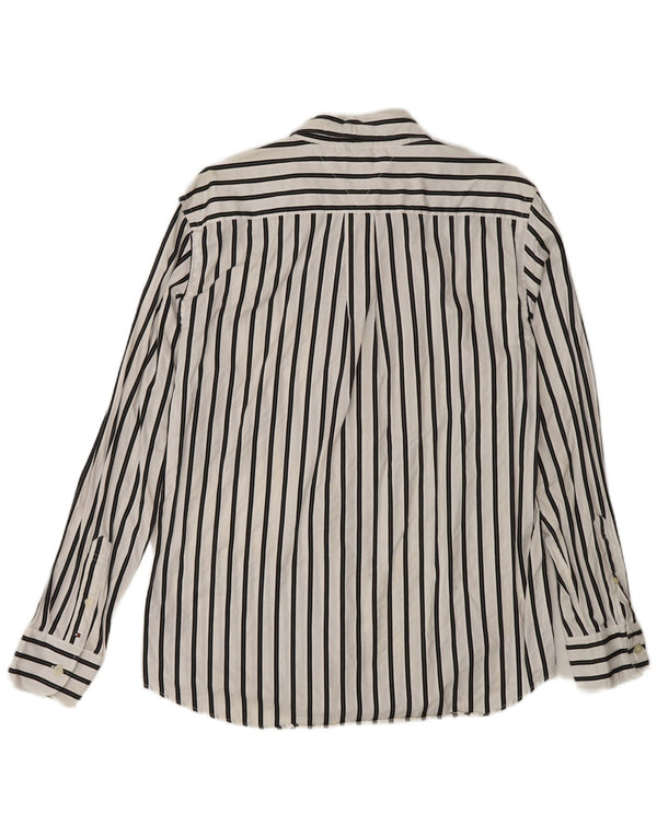 Tommy Hilfiger Mens Slim Fit Shirt Large White Pinstripe Cotton