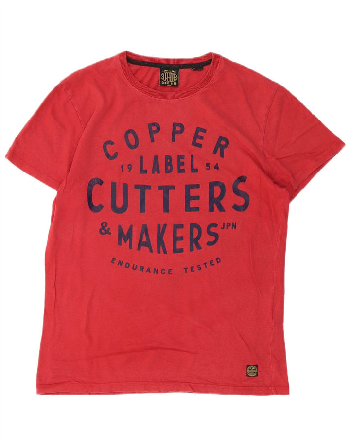 T-shirt grafica da uomo SUPERDRY Top grande in cotone rosso