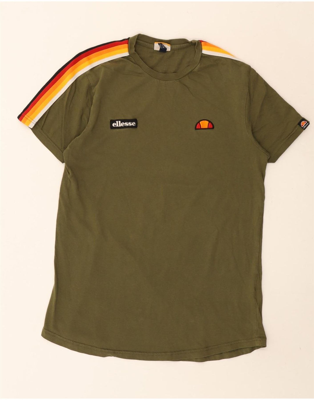 T-shirt da uomo Ellesse Top in cotone color block verde medio