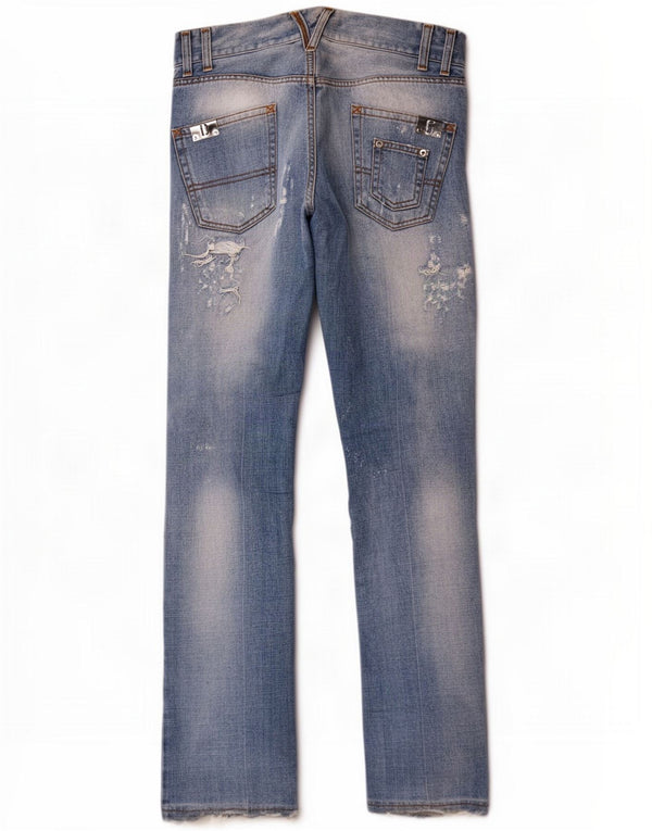 Dolce & Gabbana Womens Distressed Straight Jeans IT 48 XL W38 L33 Blue