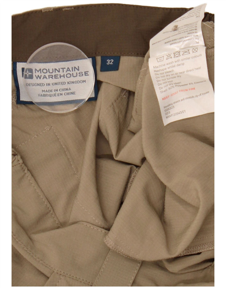 Pantaloni corti cargo da uomo Mountain Warehouse W32 L25 Poliestere beige